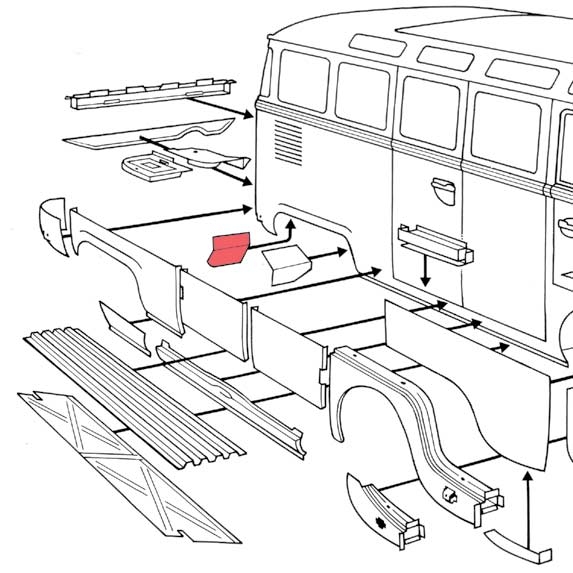 PLÅT T2 -67 INNERSKÄRM HÖGER BAKHJUL BAKTILL 821.jpg, 145.53 kb, 573 x 573